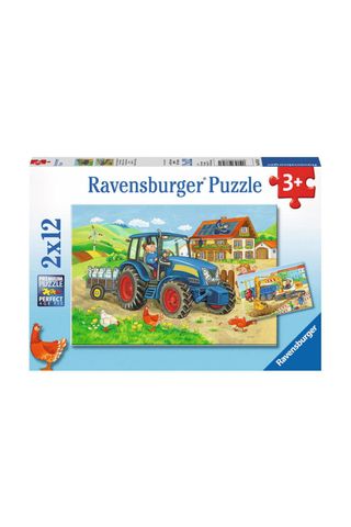 Xếp hình puzzle Construction site and Farm 2 bộ 12 mảnh RAVENSBURGER 076161