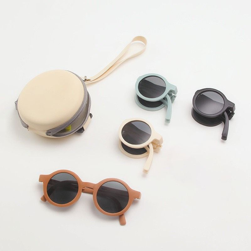  [ TẶNG HỘP ĐỰNG ] Mắt Kính Râm Baby Glasses Chống Tia UV Gấp Gọn Hàn Quốc Cho Bé 