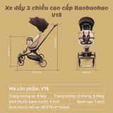  Xe Đẩy Gấp Gọn BAOBAOHAO V18 Kèm Gối Da Và Đệm Ngồi Ngã Lưng Với 5 Chế Độ Có Mái Vòm - Hàng Chính Hãng 