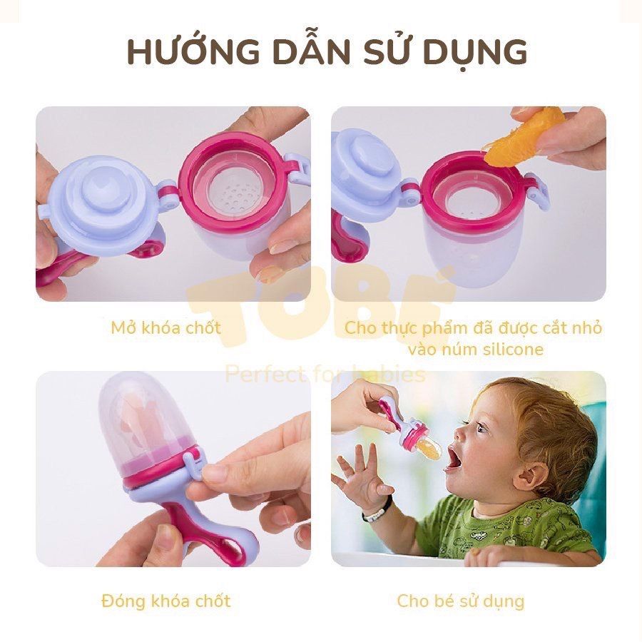  Túi Nhai Silicone Ăn Dặm, Chống Hóc TOBE Cao Cấp 