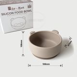  Chén Bát Gấu Ăn Dặm Silicon BARROT Có Đế Hít Cho Bé 