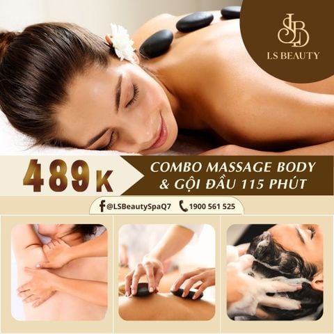 Combo Gội Đầu & Massage Body Với Đá Nóng - Làm Đẹp Và Thư Giãn Trong 115 Phút