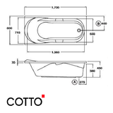  Bồn tắm COTTO BH223PP(H) Valencia 