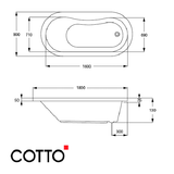  Bồn tắm nằm COTTO BT202PP(H) 