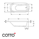  Bồn tắm nằm COTTO BH221PP(H) WH 