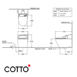  Bồn Cầu Một khối Cotto C100317(CV1) Cảm ứngTerranova 