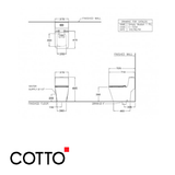  Bồn Cầu COTTO C1032(MBK) Một Khối Quado Xả Nhấn 