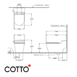  Bàn Cầu COTTO C103347 Simply Connect Xả Gạt 