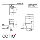  Bàn Cầu 1 khối COTTO C107127 Tetragon 