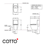  Bồn Cầu COTTO C13507 Hai Khối Hercules Xả Gạt 