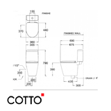  Bồn Cầu COTTO C17027 Hai Khối Space Solution 