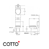  Bồn Cầu COTTO C1182 Hai Khối Xả Nhấn Viva E 