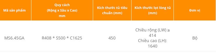  Garis - Tủ đồ khô 6 tầng, khay nhôm, cánh mở MS6.45GA 