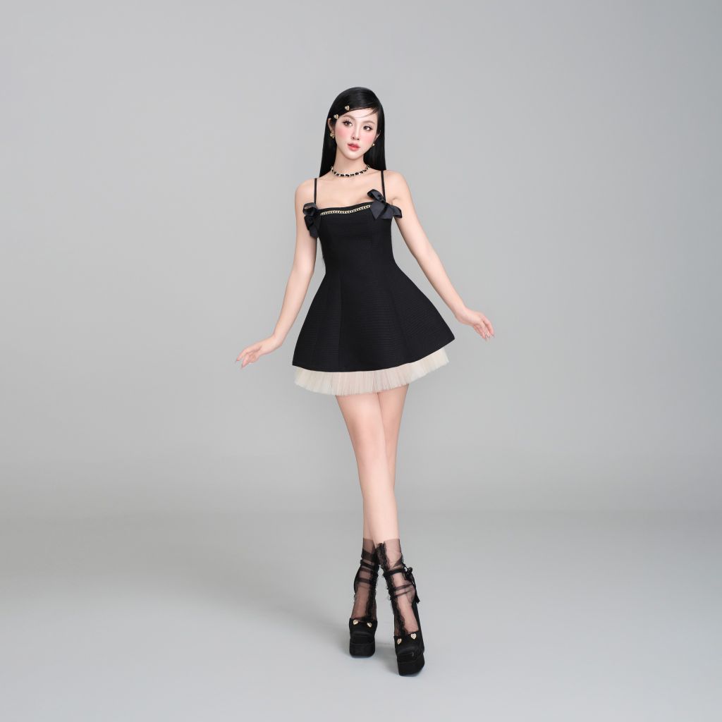  Princess Black Dress - Đầm đen D6391 