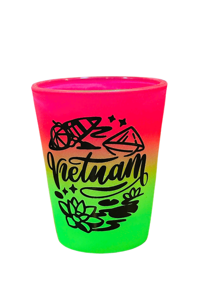 Neon Shot Glass Viet Nam 2 (Pink & Green)