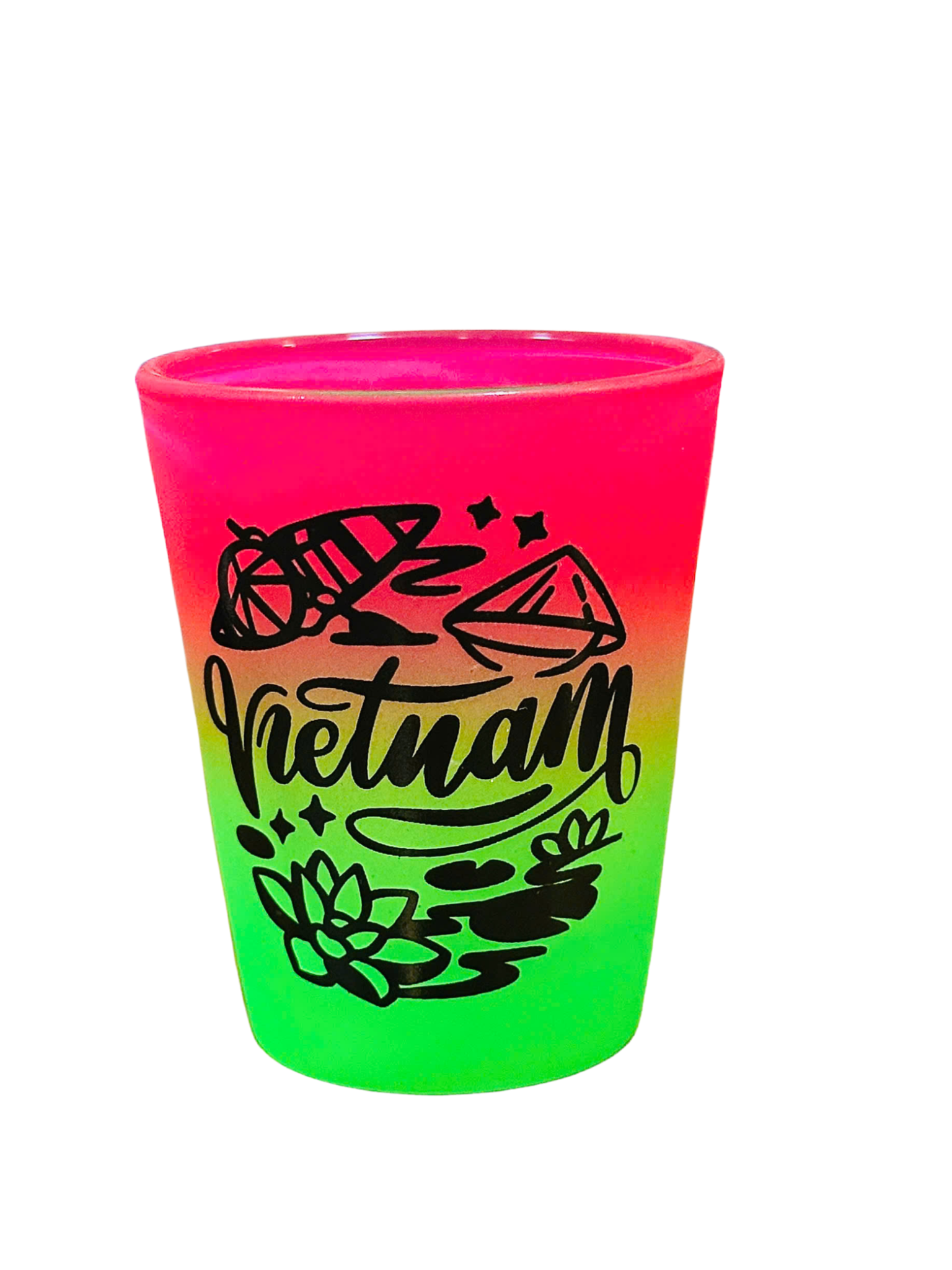  Neon Shot Glass Viet Nam 2 (Pink & Green) 