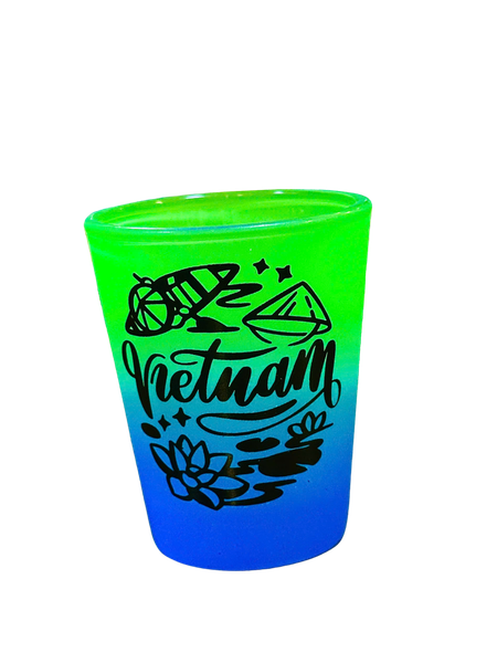 Neon Shot Glass Viet Nam 2 (Green & Blue)