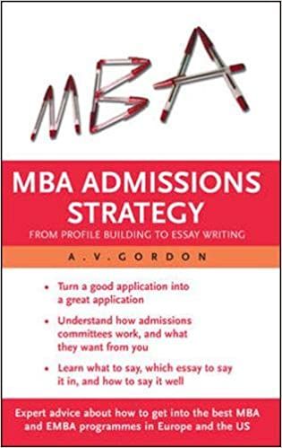  MBA Admissions Strategy 