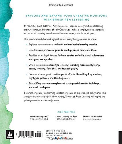  The Art of Brush Lettering : A Stroke-by-Stroke Guide to the Practice and Techniques of Creative Lettering and Calligraphy_Kelly Klapstein_9781631593550_Quarry Books 