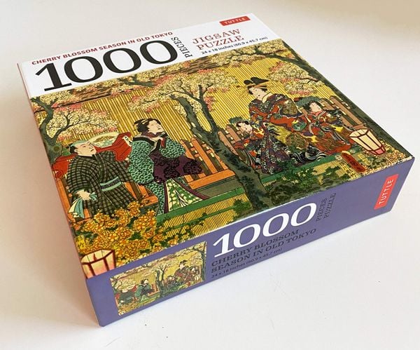 Cherry Blossom Season in Old Tokyo - 1000 Piece Jigsaw Puzzle