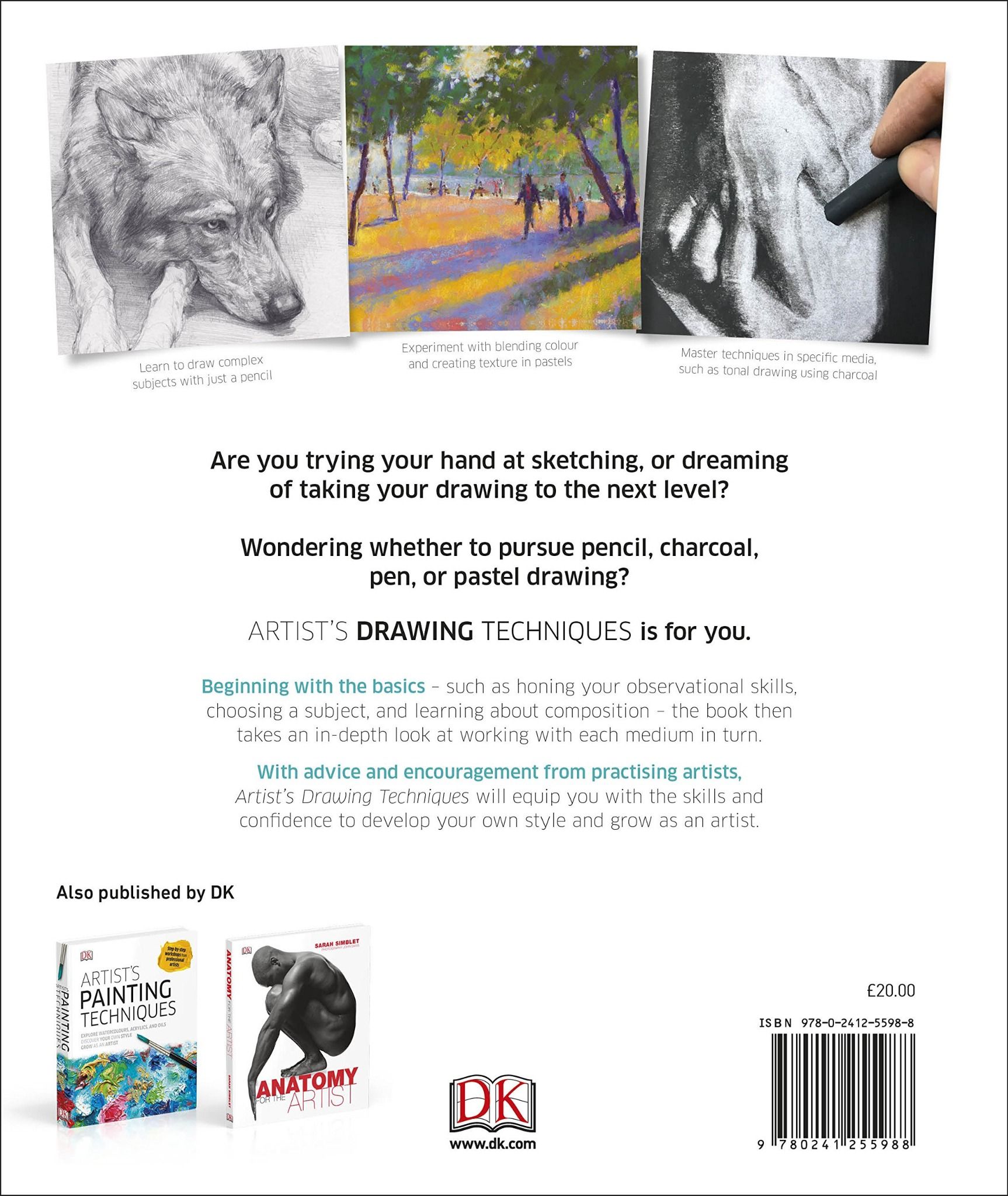  Artist's Drawing Techniques : Discover How to Draw Landscapes, People, Still Lifes and More, in Pencil, Charcoal, Pen and Pastel_DK_9780241255988_Dorling Kindersley Ltd 