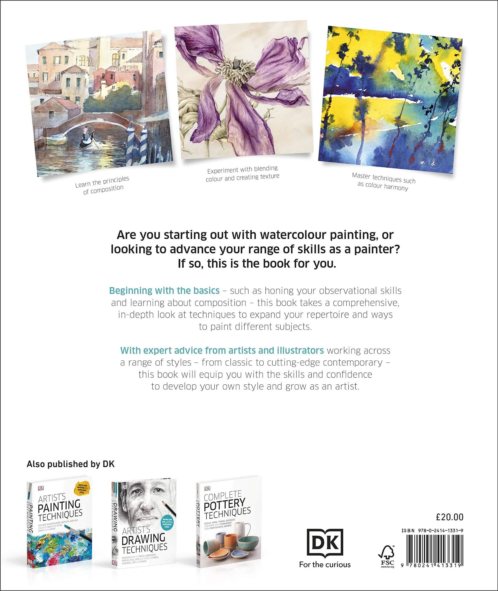  Watercolour Techniques for Artists and Illustrators : Discover how to paint landscapes, people, still lifes, and more_DK_9780241413319_Dorling Kindersley Ltd 