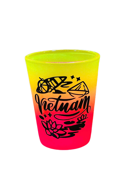 Neon Shot Glass Viet Nam 2 (Orange & Pink)