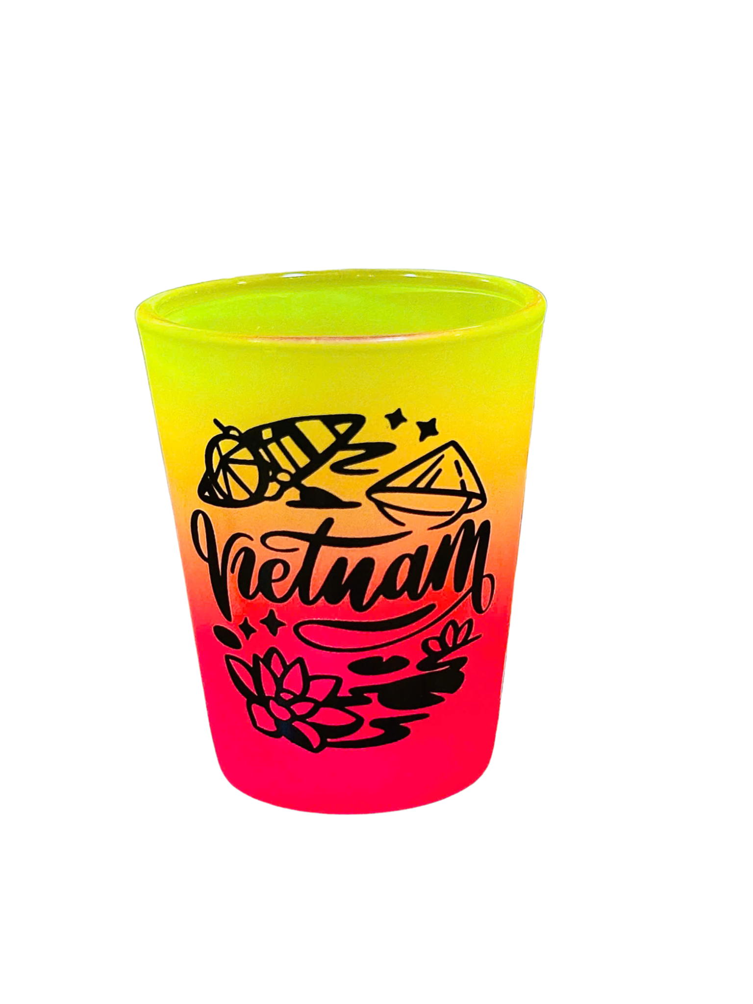  Neon Shot Glass Viet Nam 2 (Orange & Pink) 