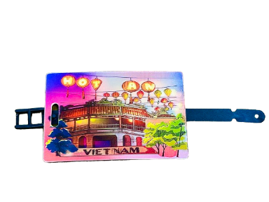 Lenticular Luggage Tag - Hoi An Bridge Pagoda Day & Night