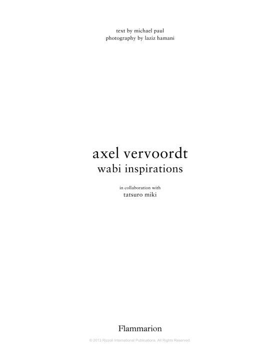 Axel Vervoordt: Wabi Inspirations – ARTBOOK