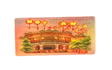 Lenticular Magnet 3D - HOI AN BRIDGE PAGODA DAY & NIGHT