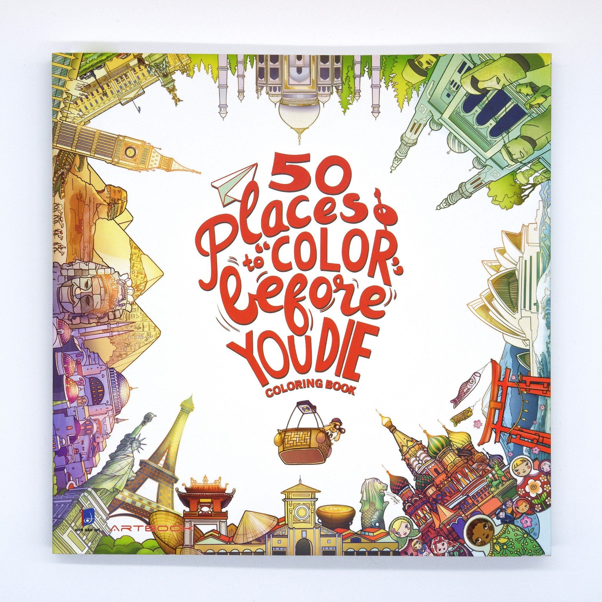  50 ‎PLACES TO COLOR BEORE ‎ YOU DIE COLORING BOOK 