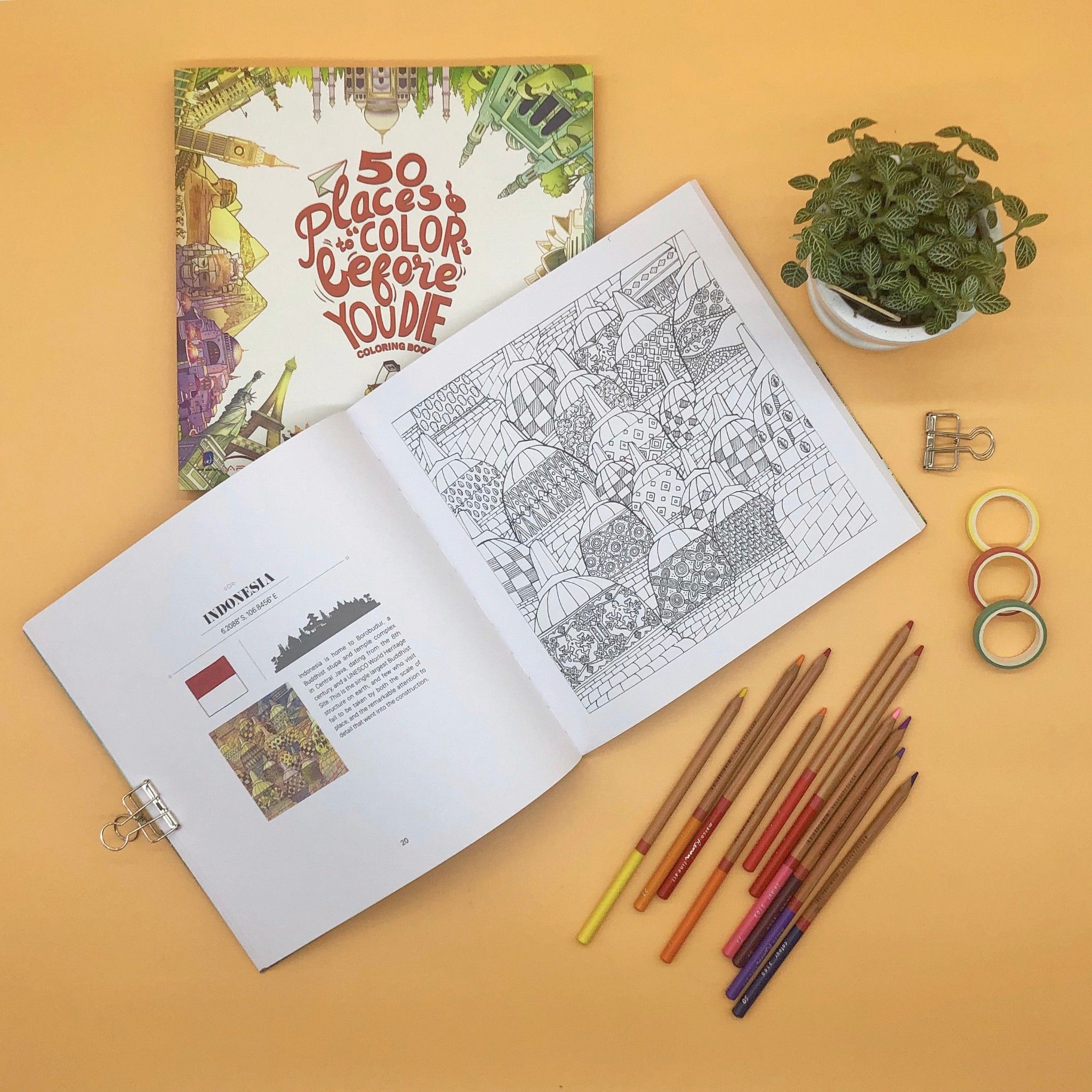  50 ‎PLACES TO COLOR BEORE ‎ YOU DIE COLORING BOOK 