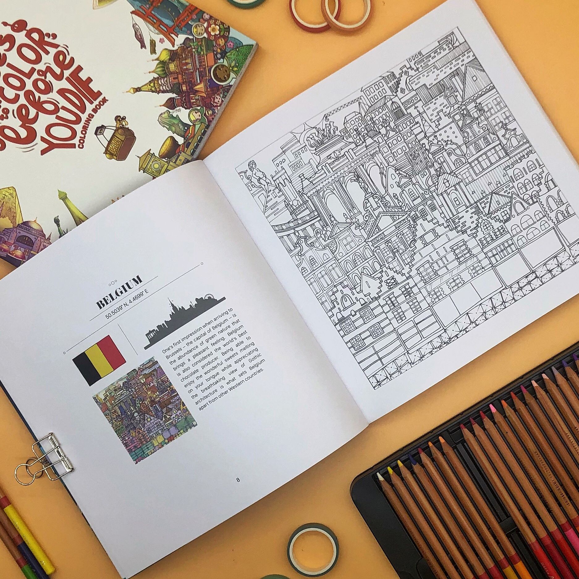  50 ‎PLACES TO COLOR BEORE ‎ YOU DIE COLORING BOOK 
