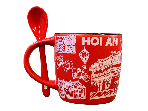 CERAMIC MUG - RED COFFEE AND TEA