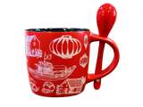  CERAMIC MUG - RED COFFEE AND TEA 