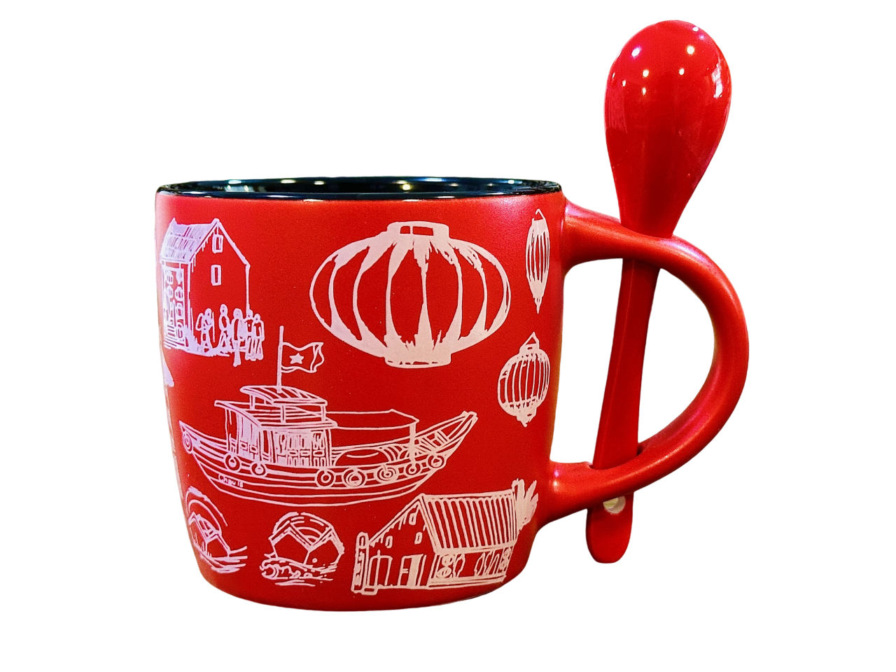  CERAMIC MUG - RED COFFEE AND TEA 