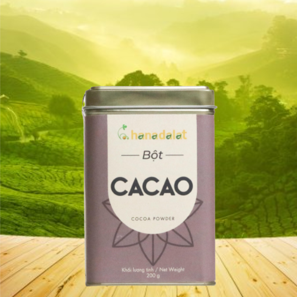  Bột Cacao HanaDalat - Lon thiếc 200g 