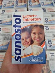 Viên ngậm Sanostol Lutsch tabletten bổ sung vitamin, khoáng chất và  canxi