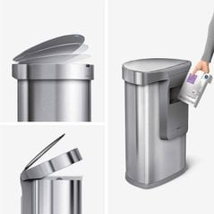 Thùng rác Simplehuman cảm ứng kháng khuẩn 45l inox và set nước hoa, túi rác