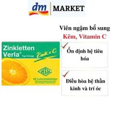 Viên ngậm bổ sung kẽm và vitamin C vị cam Zinkletten Verla cho trẻ lười ăn, rối loạn giấc ngủ và tăng sức đề kháng