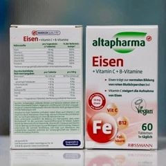 Viên Uống bổ sung sắt  Eisen+ Vitamin C+B của Altapharma Đức