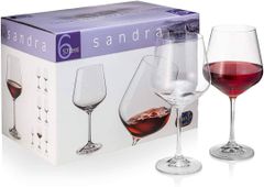 Set 6 ly vang đỏ pha lê cao cấp Bohemia Crystal Sandra 570ml.