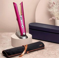 DYSON CORRALE-MÁY DUỖI TÓC, TẠO KIỂU TÓC KHÔNG DÂY màu hồng limited tặng kèm dock sạc