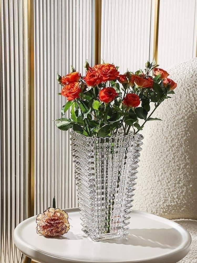 Lọ hoa pha lê Irris 22,5cm thiết kế kim cương – Anh Thư Hàng Đức
