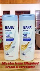 Sữa tắm Isana Pflegebad Cream & Care750ml