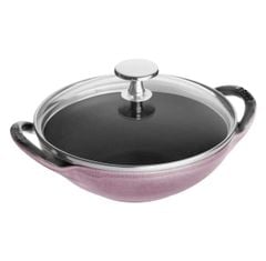 Chảo baby wok Staub 16cm màu hồng pink blossom