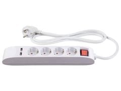Ổ cắm điện cao cấp SILVERCREST 4 lỗ kèm 2 cổng sạc USB