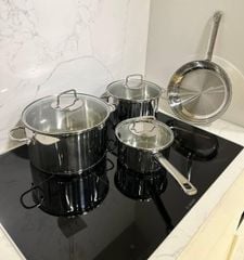 Bộ nồi WMF Astoria 4 món kèm quánh và chảo thép WMF 24cm
