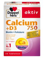 Viên uống Calcium D3 750 mg + Biotin + Axit Folic